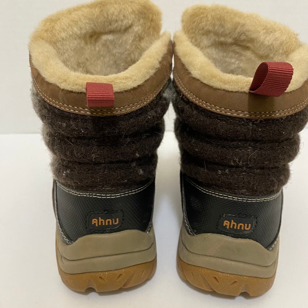 Ahnu Montara Hiking Boots Womens 8.5 Brown Burgundy Waterproof Vibram Insulated - Picture 5 of 7